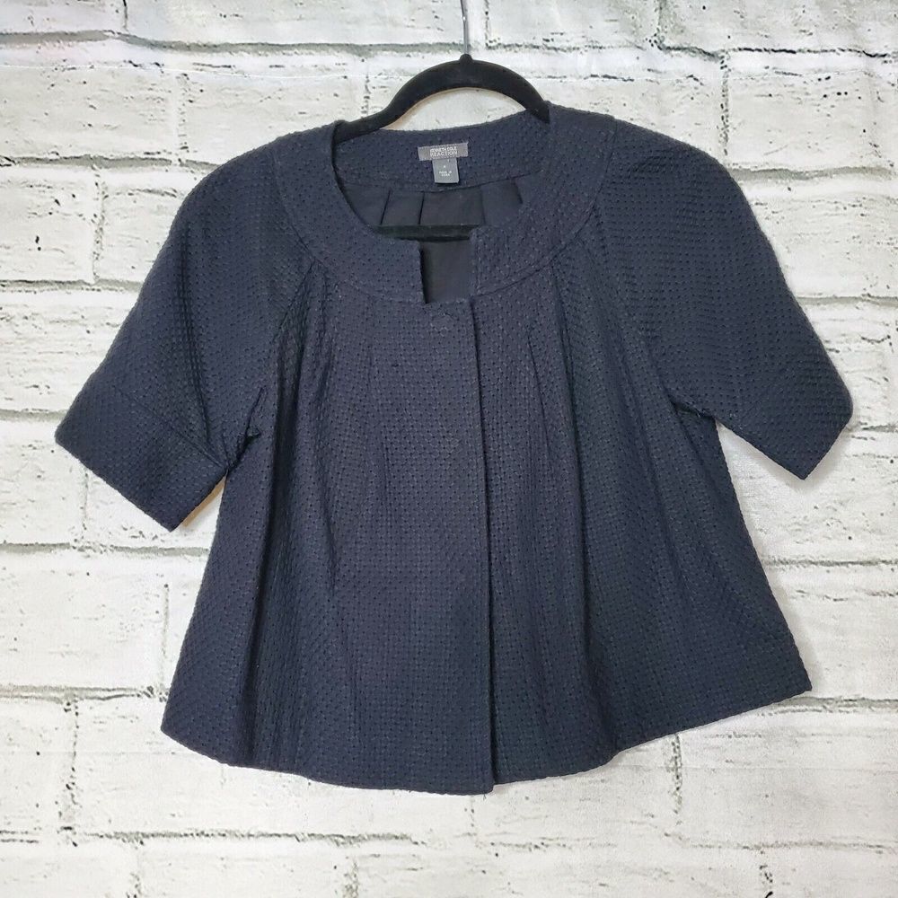 Kenneth Cole Reaction short shrug cardigan textured Jacket Women's size 2 Black